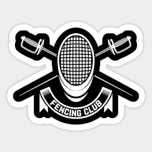 Fencing club label. Fencing sword. Sticker